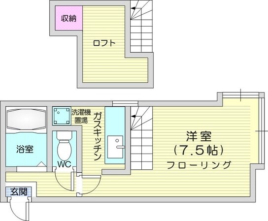 北３４条駅 徒歩10分 3階の物件間取画像